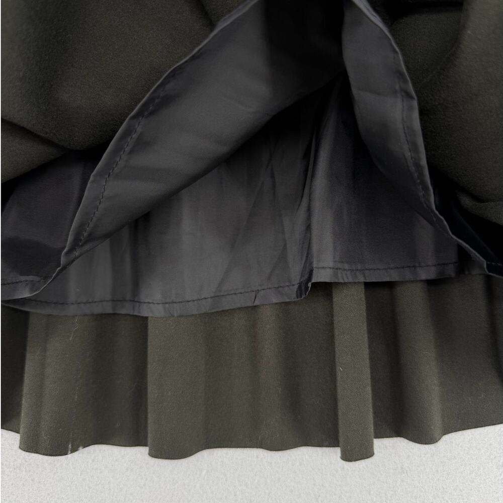 7 For All Mankind Black Pleated Faux Leather Pull On Elastic Waist Mini Skirt - Picture 4 of 7